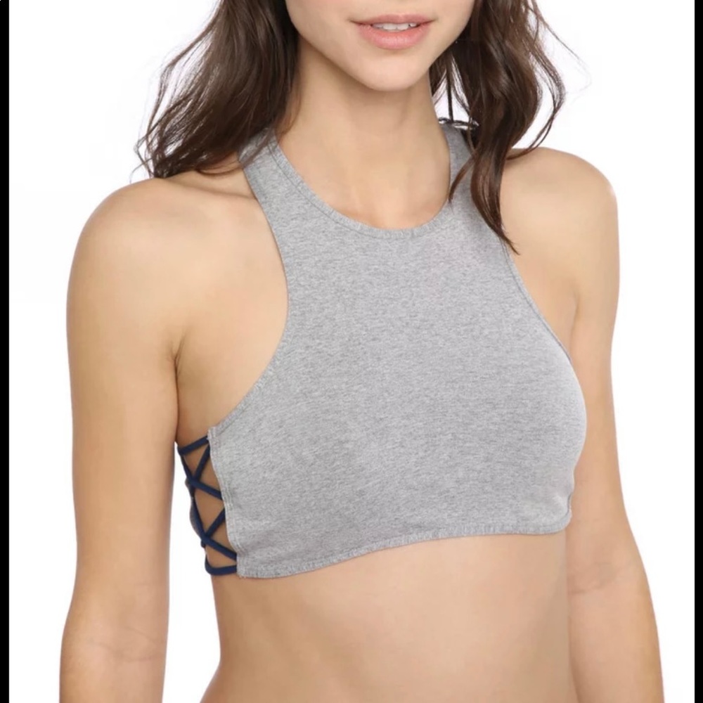 FP intimately cross side racerback bralette crop top